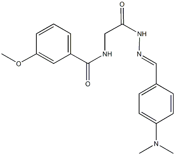 N-(2-{2-[4-(dimethylamino)benzylidene]hydrazino}-2-oxoethyl)-3-methoxybenzamide 结构式