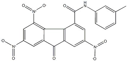 2,5,7-trisnitro-N-(3-methylphenyl)-9-oxo-9H-fluorene-4-carboxamide 结构式