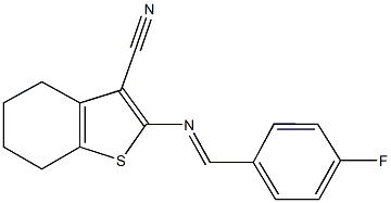 2-[(4-fluorobenzylidene)amino]-4,5,6,7-tetrahydro-1-benzothiophene-3-carbonitrile 结构式