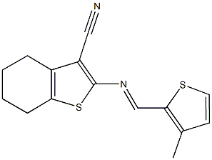 2-{[(3-methyl-2-thienyl)methylene]amino}-4,5,6,7-tetrahydro-1-benzothiophene-3-carbonitrile 结构式