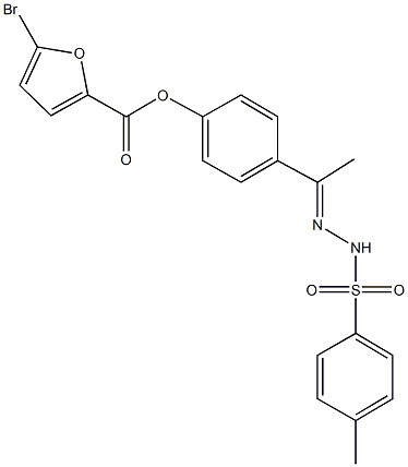 4-{N-[(4-methylphenyl)sulfonyl]ethanehydrazonoyl}phenyl 5-bromo-2-furoate 结构式