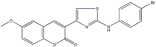 3-[2-(4-bromoanilino)-1,3-thiazol-4-yl]-6-methoxy-2H-chromen-2-one 结构式