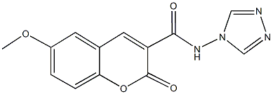 6-methoxy-2-oxo-N-(4H-1,2,4-triazol-4-yl)-2H-chromene-3-carboxamide 结构式