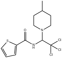 N-[2,2,2-trichloro-1-(4-methyl-1-piperidinyl)ethyl]-2-thiophenecarboxamide 结构式