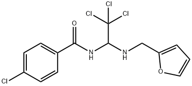 4-chloro-N-{2,2,2-trichloro-1-[(2-furylmethyl)amino]ethyl}benzamide 结构式