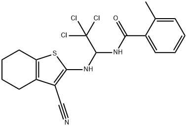 2-methyl-N-{2,2,2-trichloro-1-[(3-cyano-4,5,6,7-tetrahydro-1-benzothien-2-yl)amino]ethyl}benzamide 结构式