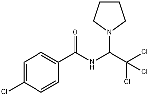 4-chloro-N-(2,2,2-trichloro-1-pyrrolidin-1-ylethyl)benzamide 结构式