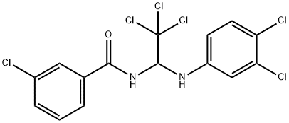 3-chloro-N-[2,2,2-trichloro-1-(3,4-dichloroanilino)ethyl]benzamide 结构式