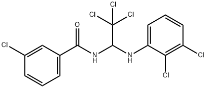 3-chloro-N-[2,2,2-trichloro-1-(2,3-dichloroanilino)ethyl]benzamide 结构式