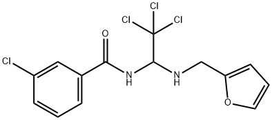 3-chloro-N-{2,2,2-trichloro-1-[(2-furylmethyl)amino]ethyl}benzamide 结构式