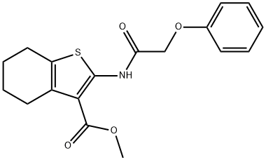 methyl 2-[(phenoxyacetyl)amino]-4,5,6,7-tetrahydro-1-benzothiophene-3-carboxylate 结构式