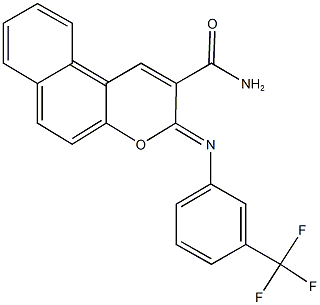 3-{[3-(trifluoromethyl)phenyl]imino}-3H-benzo[f]chromene-2-carboxamide 结构式