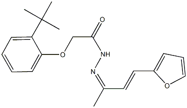 2-(2-tert-butylphenoxy)-N'-[3-(2-furyl)-1-methyl-2-propenylidene]acetohydrazide 结构式