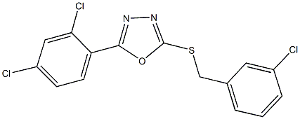 3-chlorobenzyl 5-(2,4-dichlorophenyl)-1,3,4-oxadiazol-2-yl sulfide 结构式