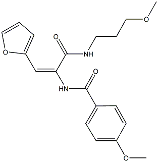 N-(2-(2-furyl)-1-{[(3-methoxypropyl)amino]carbonyl}vinyl)-4-methoxybenzamide 结构式