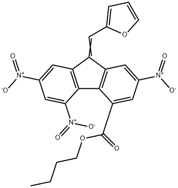 butyl 9-(2-furylmethylene)-2,5,7-trisnitro-9H-fluorene-4-carboxylate 结构式