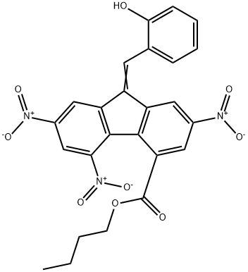 butyl 9-(2-hydroxybenzylidene)-2,5,7-trisnitro-9H-fluorene-4-carboxylate 结构式