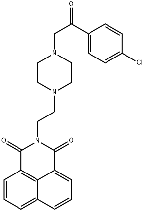 2-(2-{4-[2-(4-chlorophenyl)-2-oxoethyl]-1-piperazinyl}ethyl)-1H-benzo[de]isoquinoline-1,3(2H)-dione 结构式