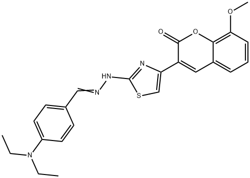 4-(diethylamino)benzaldehyde [4-(8-methoxy-2-oxo-2H-chromen-3-yl)-1,3-thiazol-2-yl]hydrazone 结构式