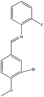 N-(3-bromo-4-methoxybenzylidene)-N-(2-fluorophenyl)amine 结构式