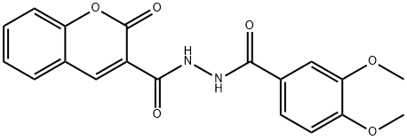 N'-(3,4-dimethoxybenzoyl)-2-oxo-2H-chromene-3-carbohydrazide 结构式