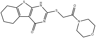 2-{[2-(4-morpholinyl)-2-oxoethyl]sulfanyl}-5,6,7,8-tetrahydro[1]benzothieno[2,3-d]pyrimidin-4(3H)-one 结构式