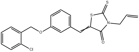 3-allyl-5-{3-[(2-chlorobenzyl)oxy]benzylidene}-2-thioxo-1,3-thiazolidin-4-one 结构式