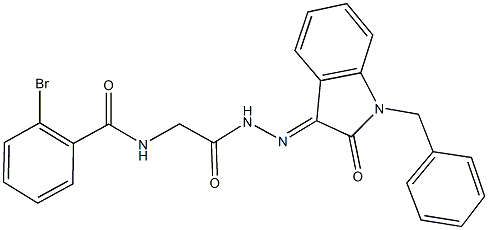 N-{2-[2-(1-benzyl-2-oxo-1,2-dihydro-3H-indol-3-ylidene)hydrazino]-2-oxoethyl}-2-bromobenzamide 结构式