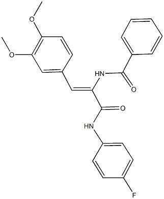 N-{2-(3,4-dimethoxyphenyl)-1-[(4-fluoroanilino)carbonyl]vinyl}benzamide 结构式
