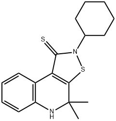 2-cyclohexyl-4,4-dimethyl-4,5-dihydroisothiazolo[5,4-c]quinoline-1(2H)-thione 结构式