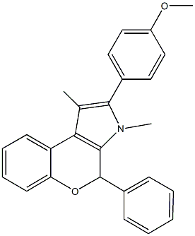 2-(4-methoxyphenyl)-1,3-dimethyl-4-phenyl-3,4-dihydrochromeno[3,4-b]pyrrole 结构式