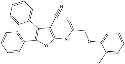 N-(3-cyano-4,5-diphenyl-2-furyl)-2-(2-methylphenoxy)acetamide 结构式