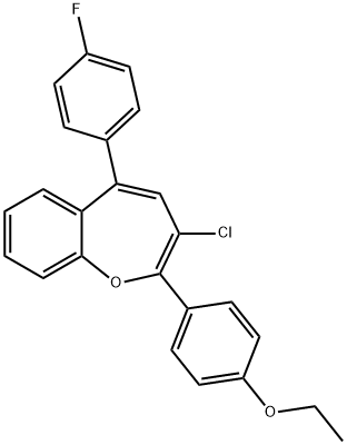 3-chloro-2-(4-ethoxyphenyl)-5-(4-fluorophenyl)-1-benzoxepine 结构式