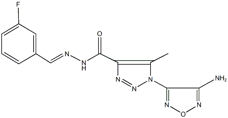 1-(4-amino-1,2,5-oxadiazol-3-yl)-N'-(3-fluorobenzylidene)-5-methyl-1H-1,2,3-triazole-4-carbohydrazide 结构式