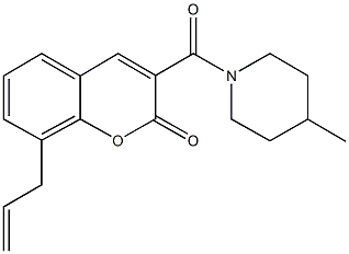 8-allyl-3-[(4-methyl-1-piperidinyl)carbonyl]-2H-chromen-2-one 结构式
