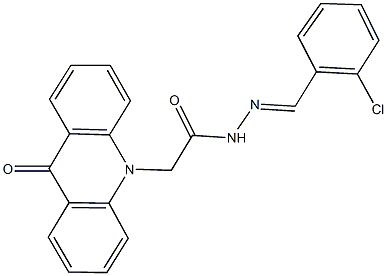 N'-(2-chlorobenzylidene)-2-(9-oxo-10(9H)-acridinyl)acetohydrazide 结构式