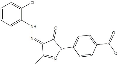 1-{4-nitrophenyl}-3-methyl-1H-pyrazole-4,5-dione 4-[(2-chlorophenyl)hydrazone] 结构式