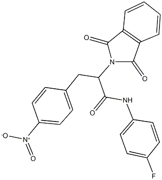 2-(1,3-dioxo-1,3-dihydro-2H-isoindol-2-yl)-N-(4-fluorophenyl)-3-{4-nitrophenyl}propanamide 结构式