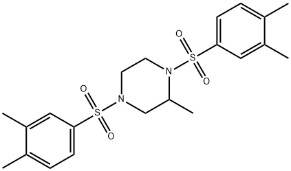 1,4-bis[(3,4-dimethylphenyl)sulfonyl]-2-methylpiperazine 结构式