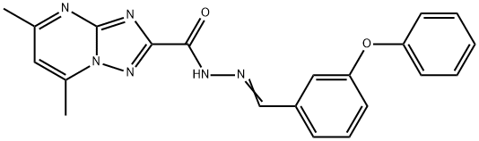 5,7-dimethyl-N'-(3-phenoxybenzylidene)[1,2,4]triazolo[1,5-a]pyrimidine-2-carbohydrazide 结构式