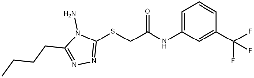 2-[(4-amino-5-butyl-4H-1,2,4-triazol-3-yl)sulfanyl]-N-[3-(trifluoromethyl)phenyl]acetamide 结构式