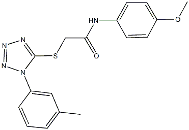 N-(4-methoxyphenyl)-2-{[1-(3-methylphenyl)-1H-tetraazol-5-yl]sulfanyl}acetamide 结构式