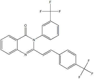3-[3-(trifluoromethyl)phenyl]-2-{2-[4-(trifluoromethyl)phenyl]vinyl}-4(3H)-quinazolinone 结构式