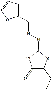 2-furaldehyde (5-ethyl-4-oxo-1,3-thiazolidin-2-ylidene)hydrazone 结构式