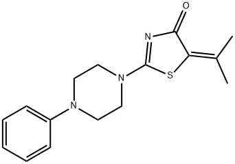 5-(1-methylethylidene)-2-(4-phenyl-1-piperazinyl)-1,3-thiazol-4(5H)-one 结构式