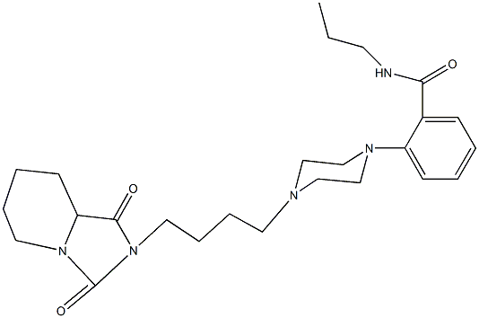 2-{4-[4-(1,3-dioxohexahydroimidazo[1,5-a]pyridin-2(3H)-yl)butyl]-1-piperazinyl}-N-propylbenzamide 结构式