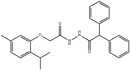 N'-[(2-isopropyl-5-methylphenoxy)acetyl]-2,2-diphenylacetohydrazide 结构式