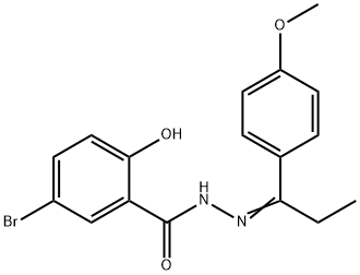 5-bromo-2-hydroxy-N'-[1-(4-methoxyphenyl)propylidene]benzohydrazide 结构式