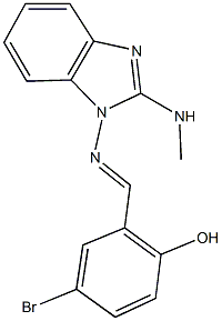 4-bromo-2-({[2-(methylamino)-1H-benzimidazol-1-yl]imino}methyl)phenol 结构式