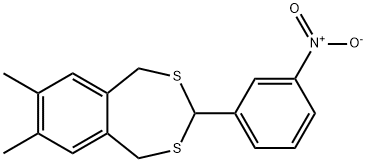 7,8-dimethyl-3-(3-nitrophenyl)-1,5-dihydro-2,4-benzodithiepine 结构式